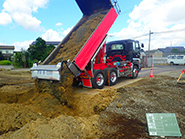 Ishinomaki-Takara Nursery School Construction. August 2015 Situation of sediment loading.